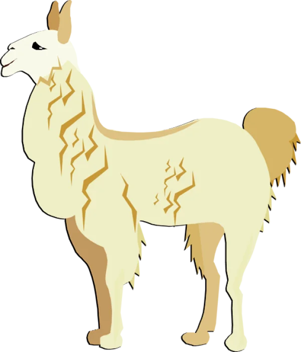 Stylized Llama Illustration PNG Transparent Background