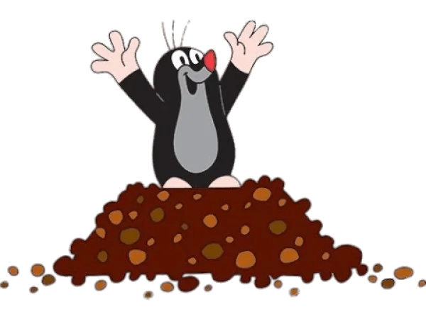 Little Mole Krtek Emerging from Molehill PNG