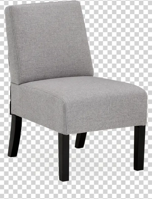 Modern Grey Upholstered Accent Chair PNG