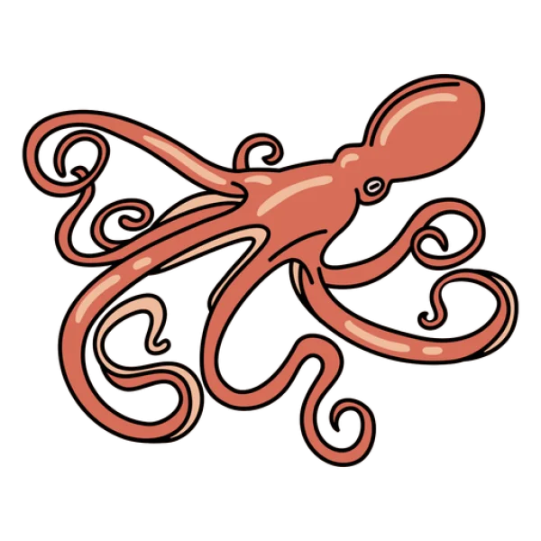 Cartoon Octopus PNG Transparent Background
