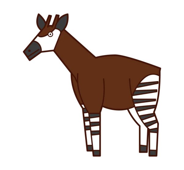 Cute Okapi Cartoon PNG Transparent Background