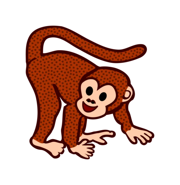 Happy Cartoon Monkey PNG Transparent Background