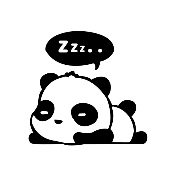 Cute Sleeping Panda Zzz Sticker PNG