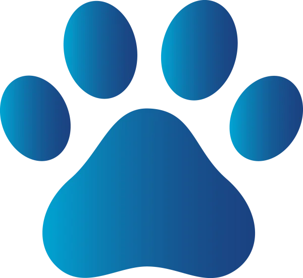 Blue Paw Print PNG Transparent Background