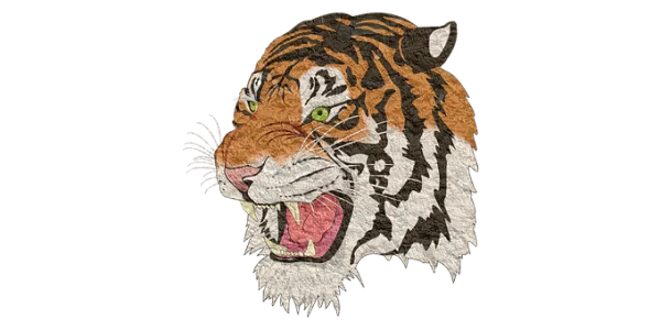 Fierce Textured Tiger Head PNG Transparent Background