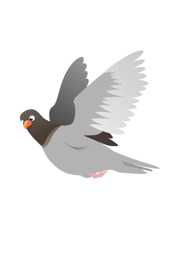 Flying Cartoon Pigeon Transparent PNG