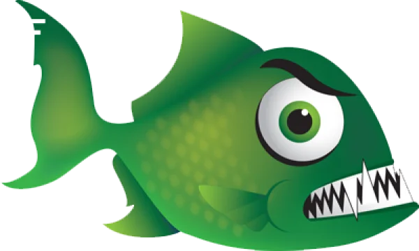 Angry Cartoon Fish PNG Transparent Background