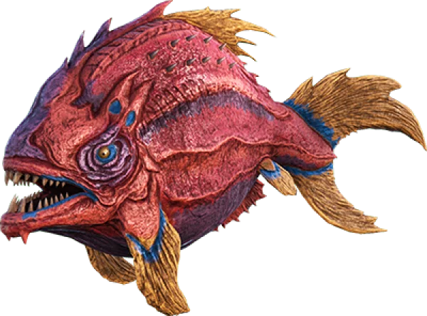 Red and Gold Fantasy Fish PNG Transparent Background