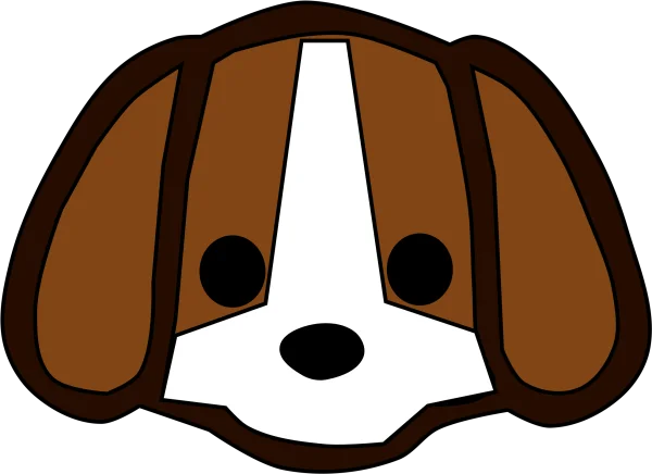 Cute Cartoon Dog Face PNG Transparent Background