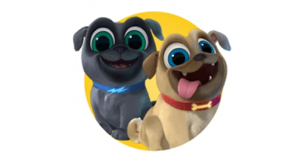 Puppy Dog Pals Bingo and Rolly Cute Pugs PNG