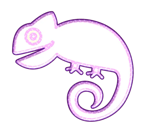 Cute Cartoon Chameleon Icon PNG