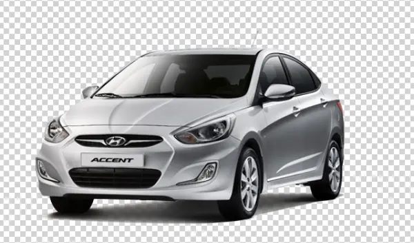 Silver Hyundai Accent Car PNG Transparent Background