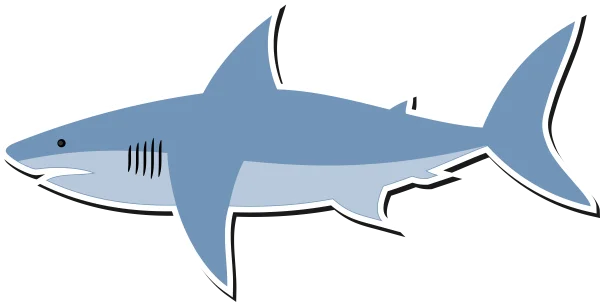Blue Cartoon Shark PNG Transparent Background
