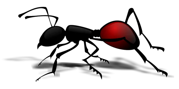 Stylized Red and Black Ant PNG Transparent Background