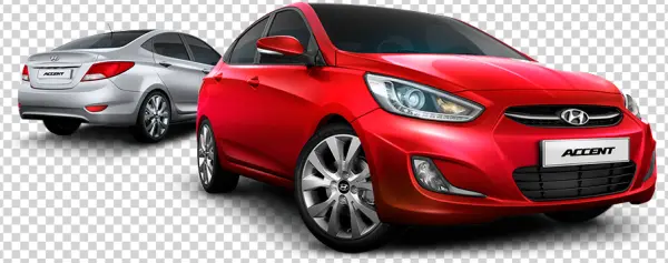 Red and Silver Hyundai Accent Cars PNG