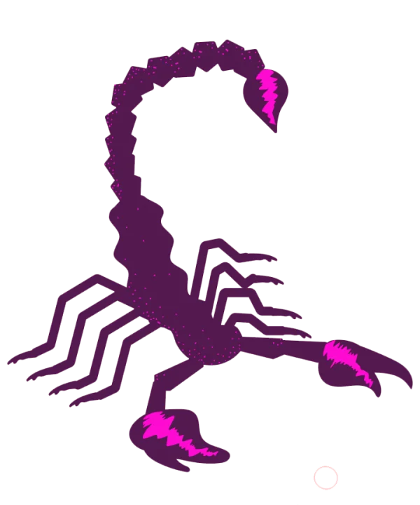 Purple Scorpion with Pink Accents PNG Transparent