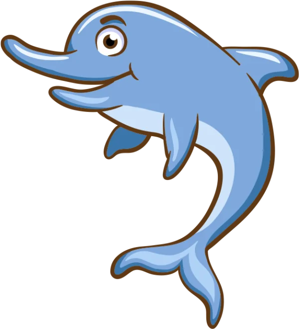 Cute Cartoon Dolphin PNG Transparent Background