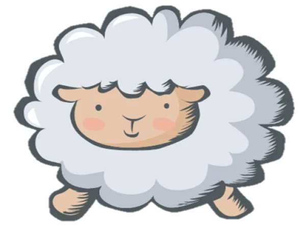 Cute Cartoon Sheep PNG Transparent Background