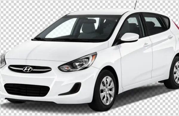 White Hyundai Accent Hatchback PNG Transparent Background