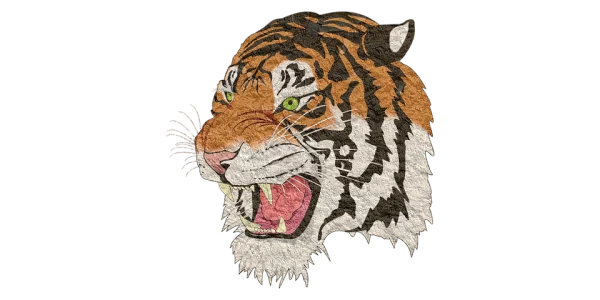 Roaring Tiger Head Distressed Texture PNG