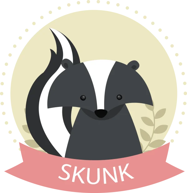 Cute Cartoon Skunk Illustration PNG