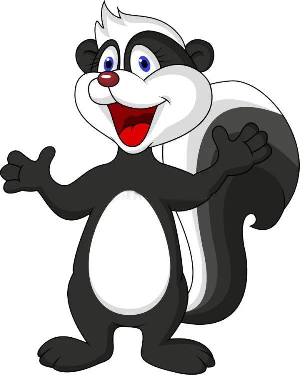Happy Cartoon Skunk PNG Transparent Background
