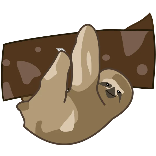Cute Cartoon Sloth Hanging PNG Transparent Background