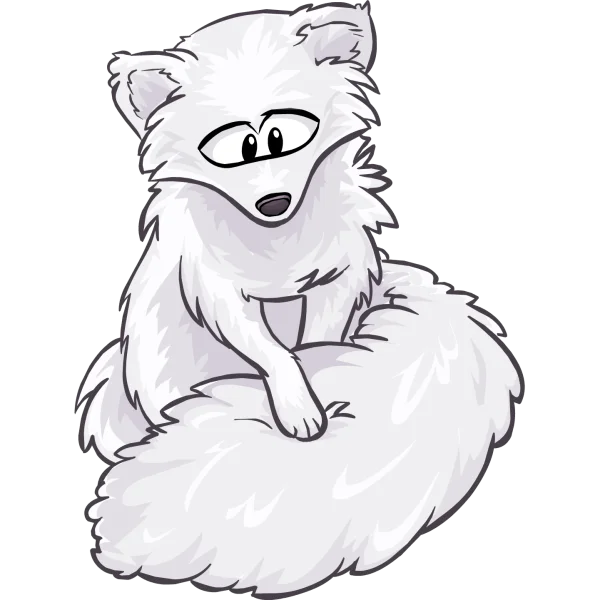 Cute White Cartoon Fox PNG Transparent Background