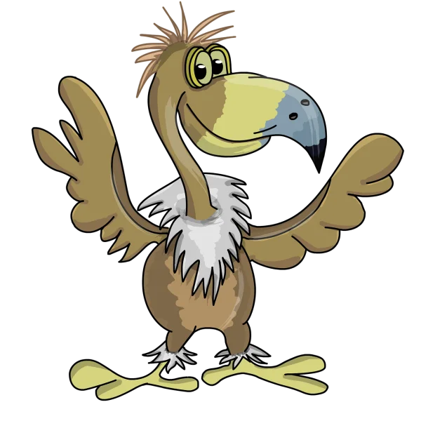 Friendly Cartoon Vulture PNG Transparent Background