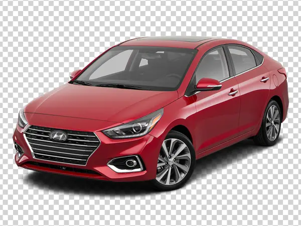 Red Hyundai Accent Car PNG Transparent Background