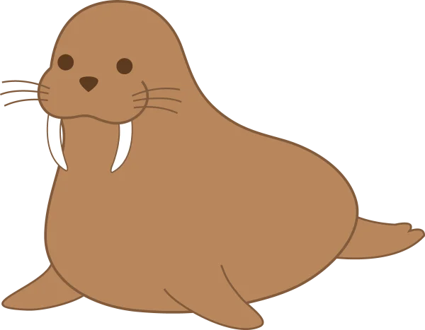 Cute Cartoon Walrus PNG Transparent Background