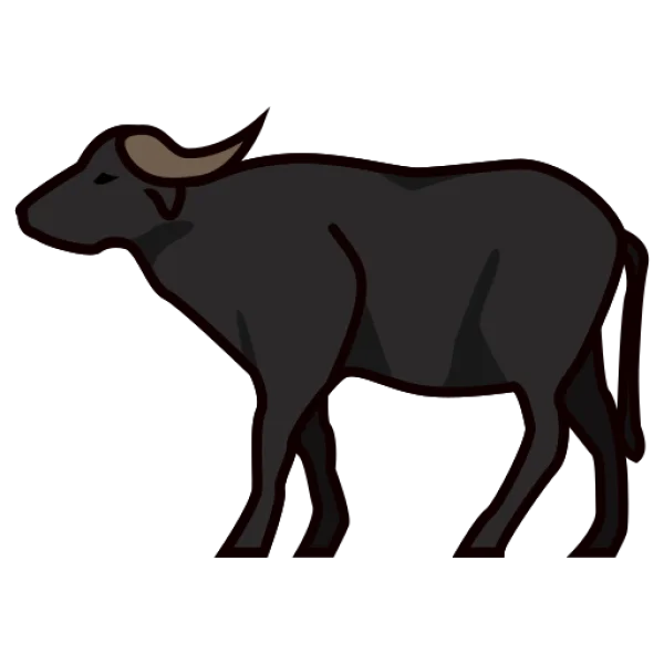 Stylized Water Buffalo PNG Transparent Background