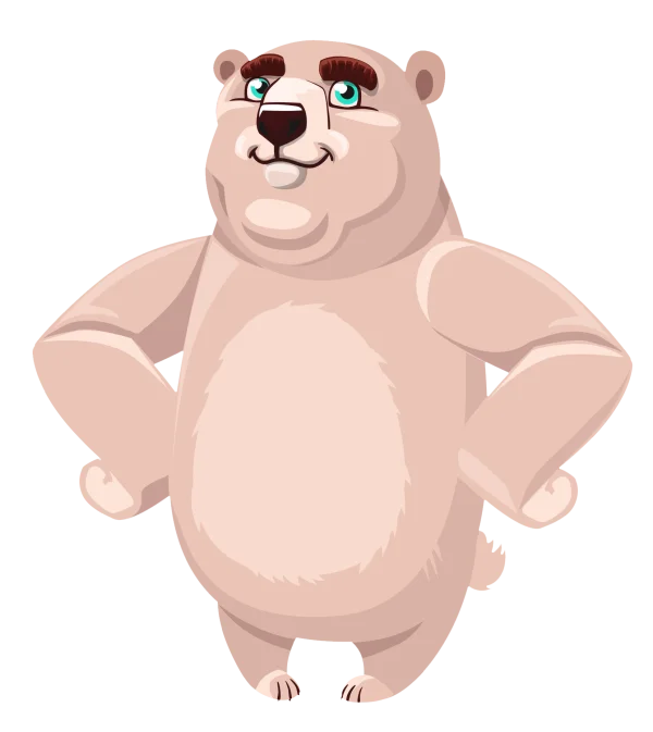 Friendly Cartoon Polar Bear PNG Transparent Background