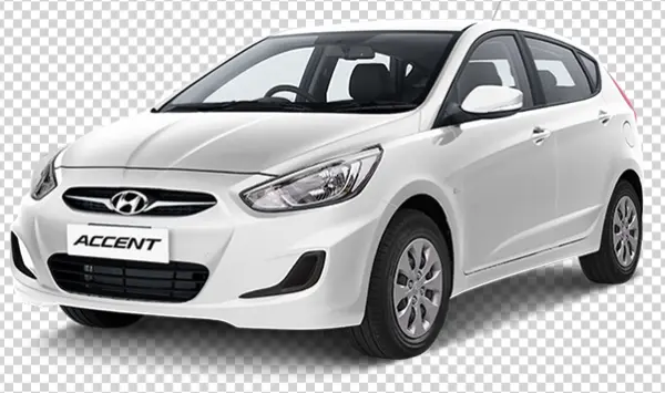White Hyundai Accent Car PNG Transparent Background