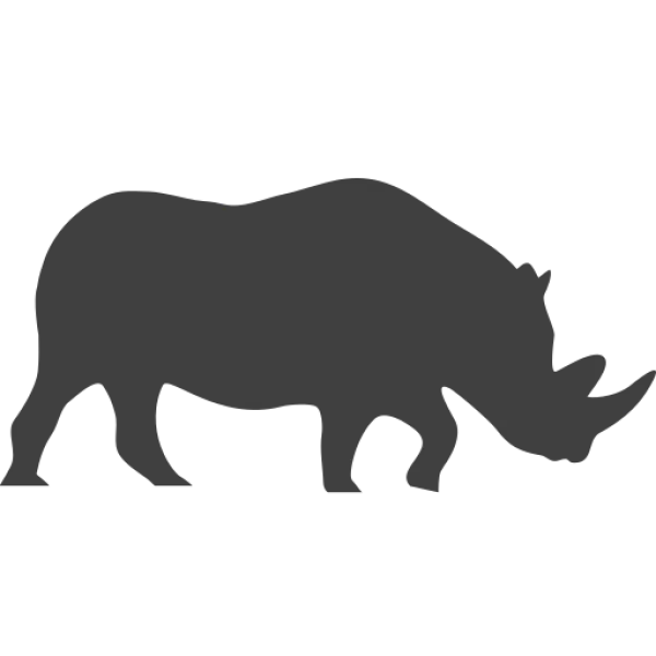 Rhinoceros Silhouette PNG Transparent Background
