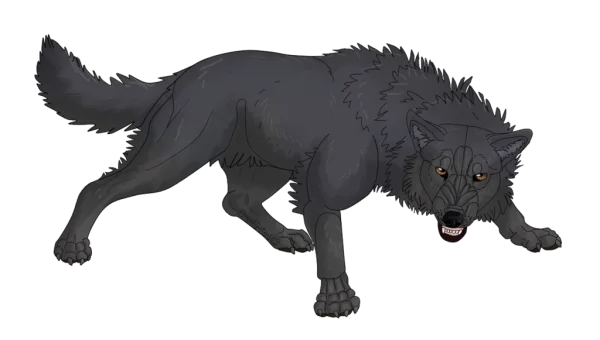 Aggressive Black Wolf PNG Transparent