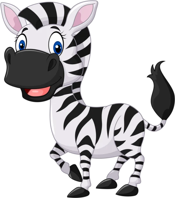 Happy Cartoon Zebra Transparent Background PNG