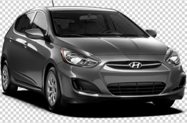 Gray Hyundai Accent Hatchback Car PNG Transparent Background