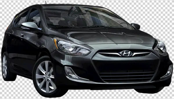 Dark Grey Hyundai Accent Hatchback Car PNG