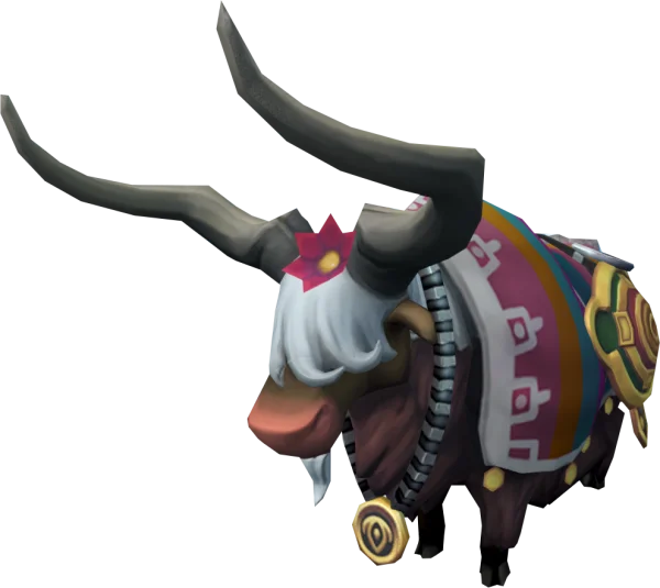 Stylized Cartoon Yak with Blanket PNG Transparent Background