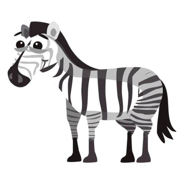 Cartoon Zebra PNG Transparent Background