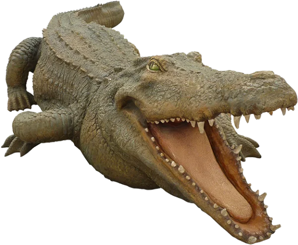 Realistic Crocodile with Open Mouth PNG