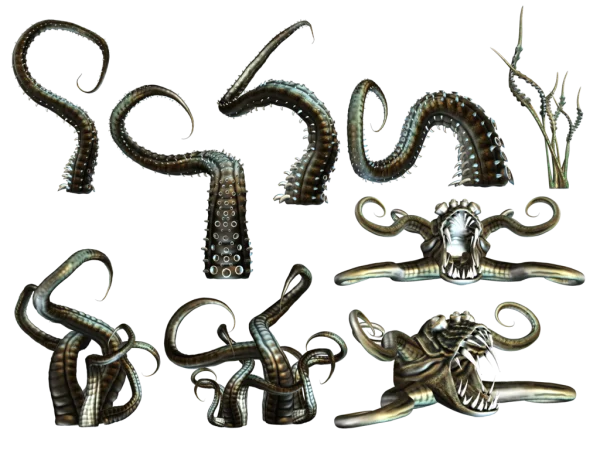 Monster Tentacles and Jaws PNG Pack Transparent