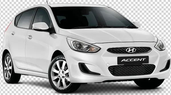 White Hyundai Accent Car PNG Transparent Background