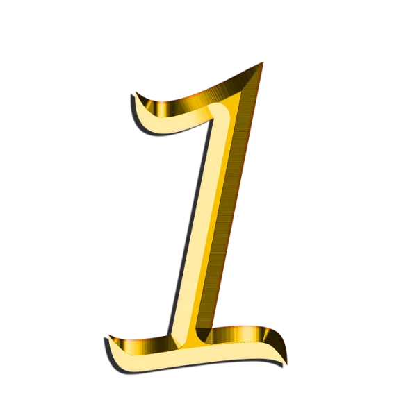 Golden Number 7 PNG Transparent Background