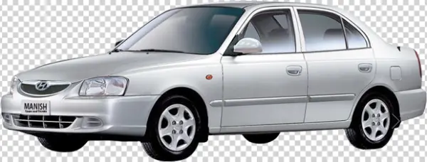 Silver Hyundai Accent Car PNG Transparent Background