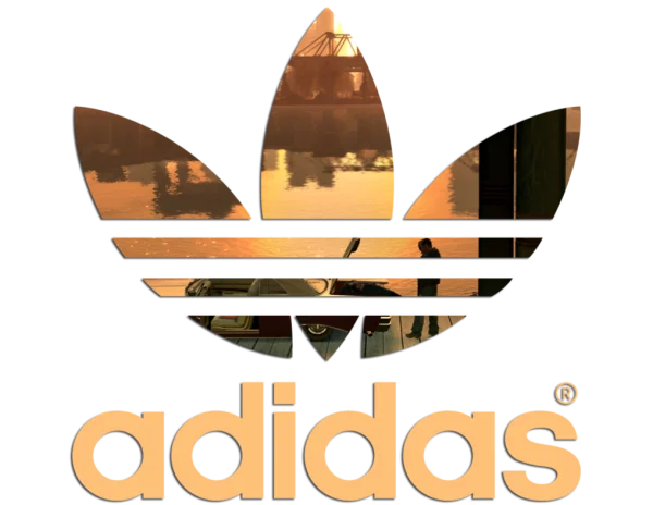 Adidas Logo with Grand Theft Auto Sunset Scene PNG