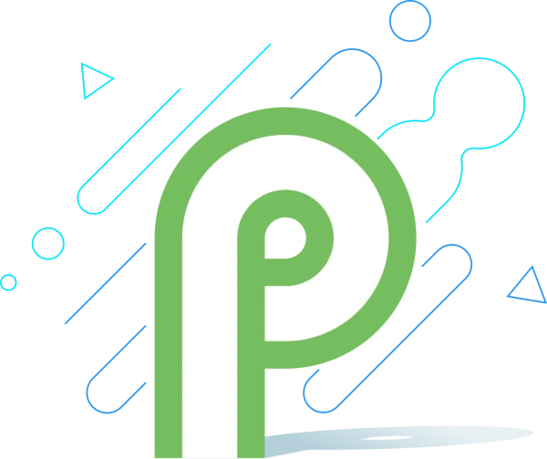 Android P Logo with Abstract Shapes PNG