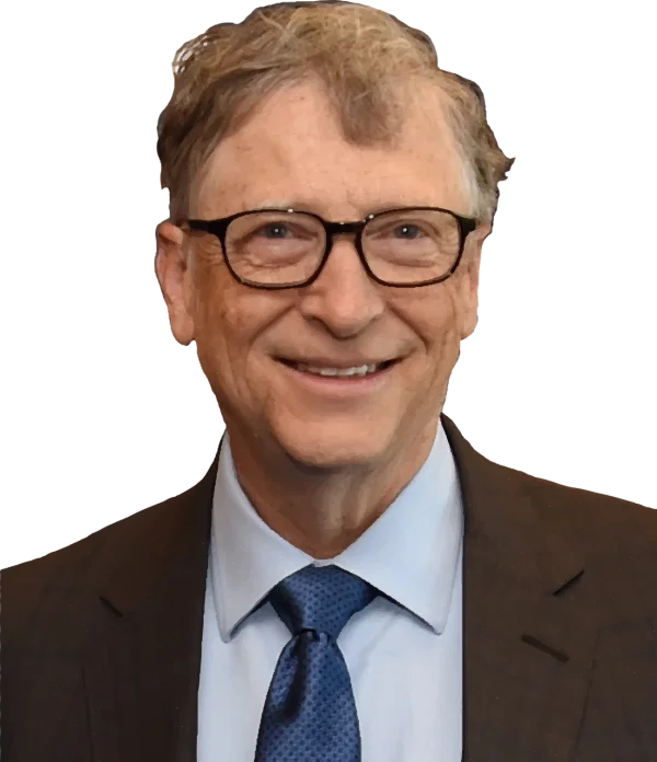 Bill Gates Smiling Portrait PNG Transparent Background