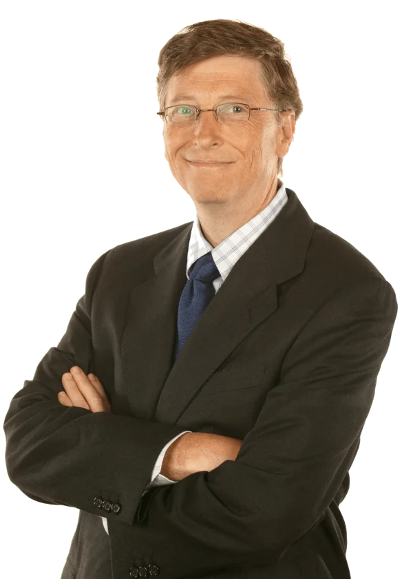 Bill Gates Smiling in Suit PNG Transparent